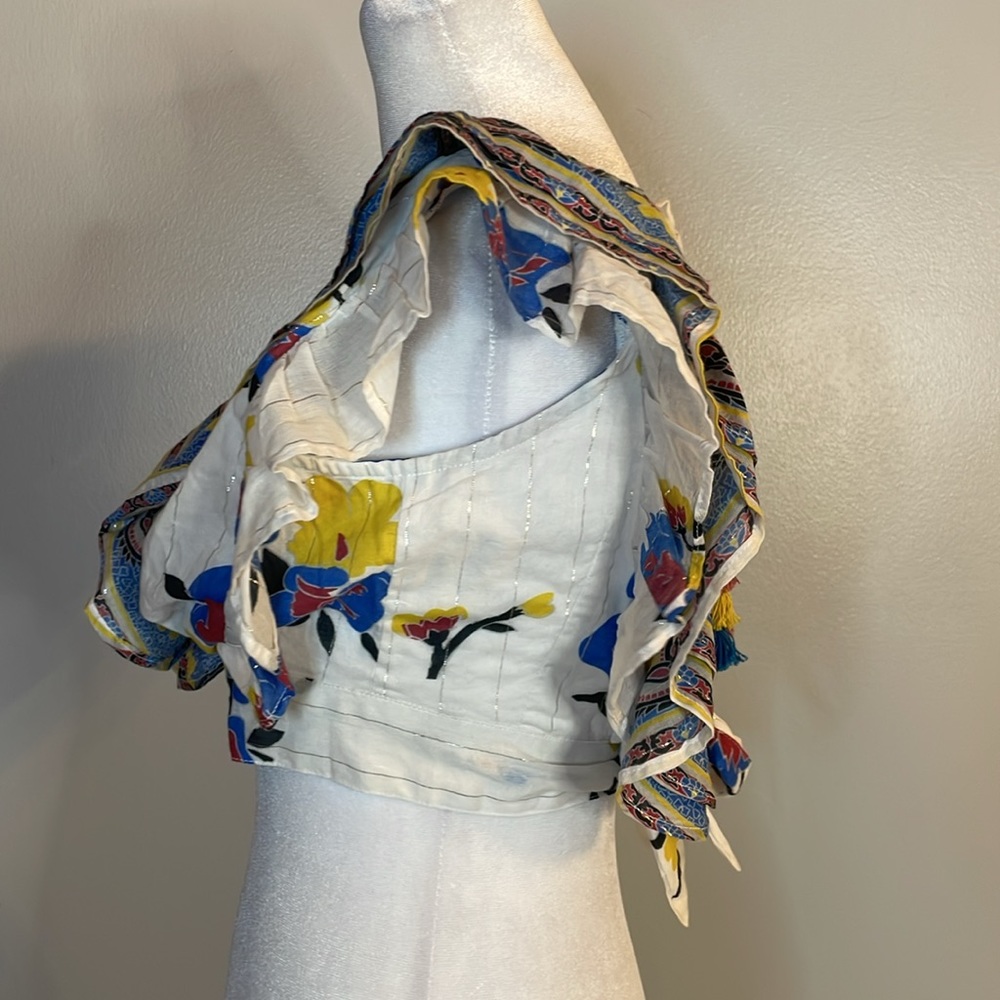 [PLACE NATIONALE] Colorful Ruffle Crop Top - Size Small - Picture 6 of 9
